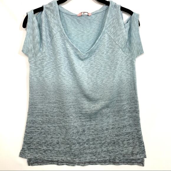 Juicy Couture Ombre Cold Shoulder Short Sleeve Top Small - Picture 1 of 11